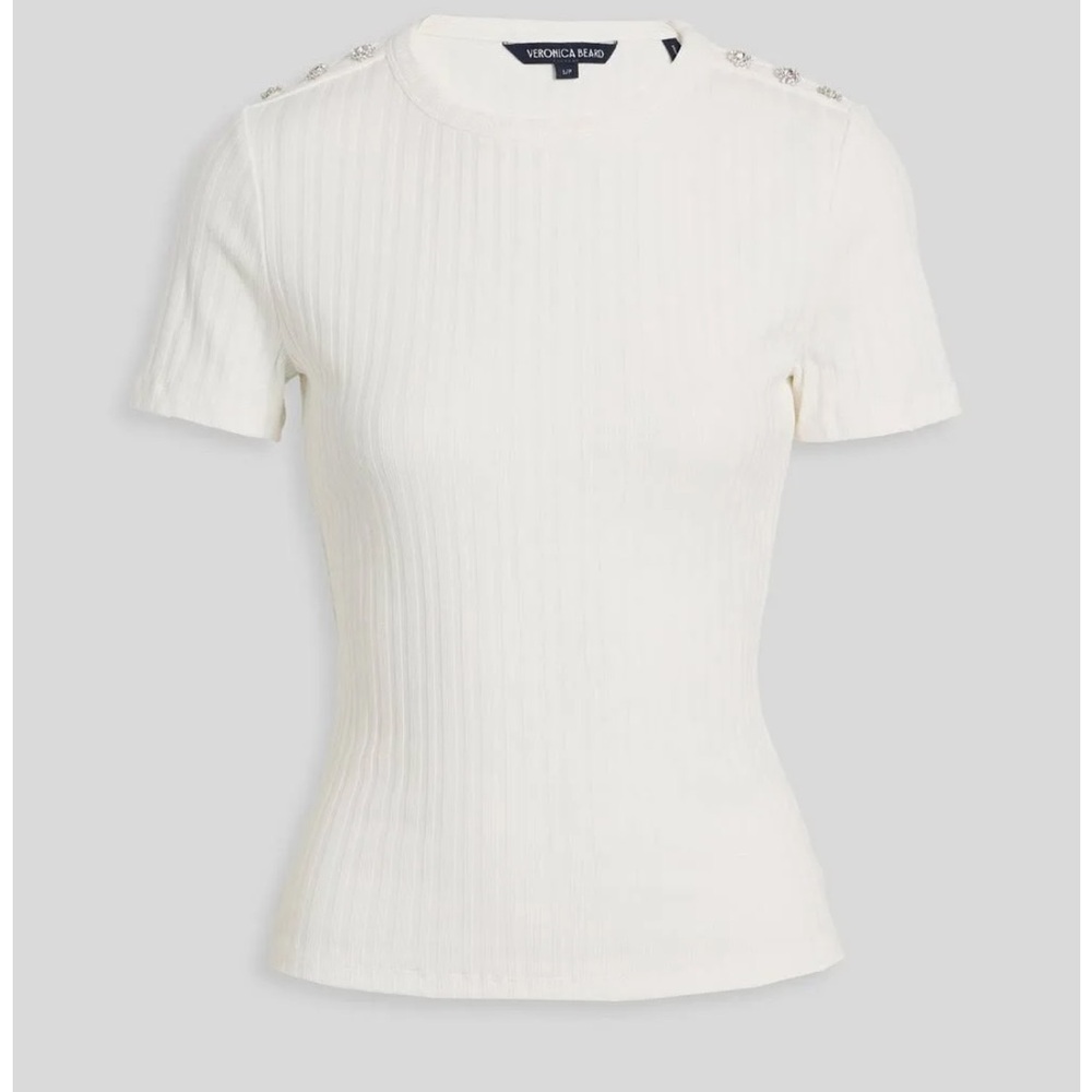 Veronica Beard Tee with Button Detail